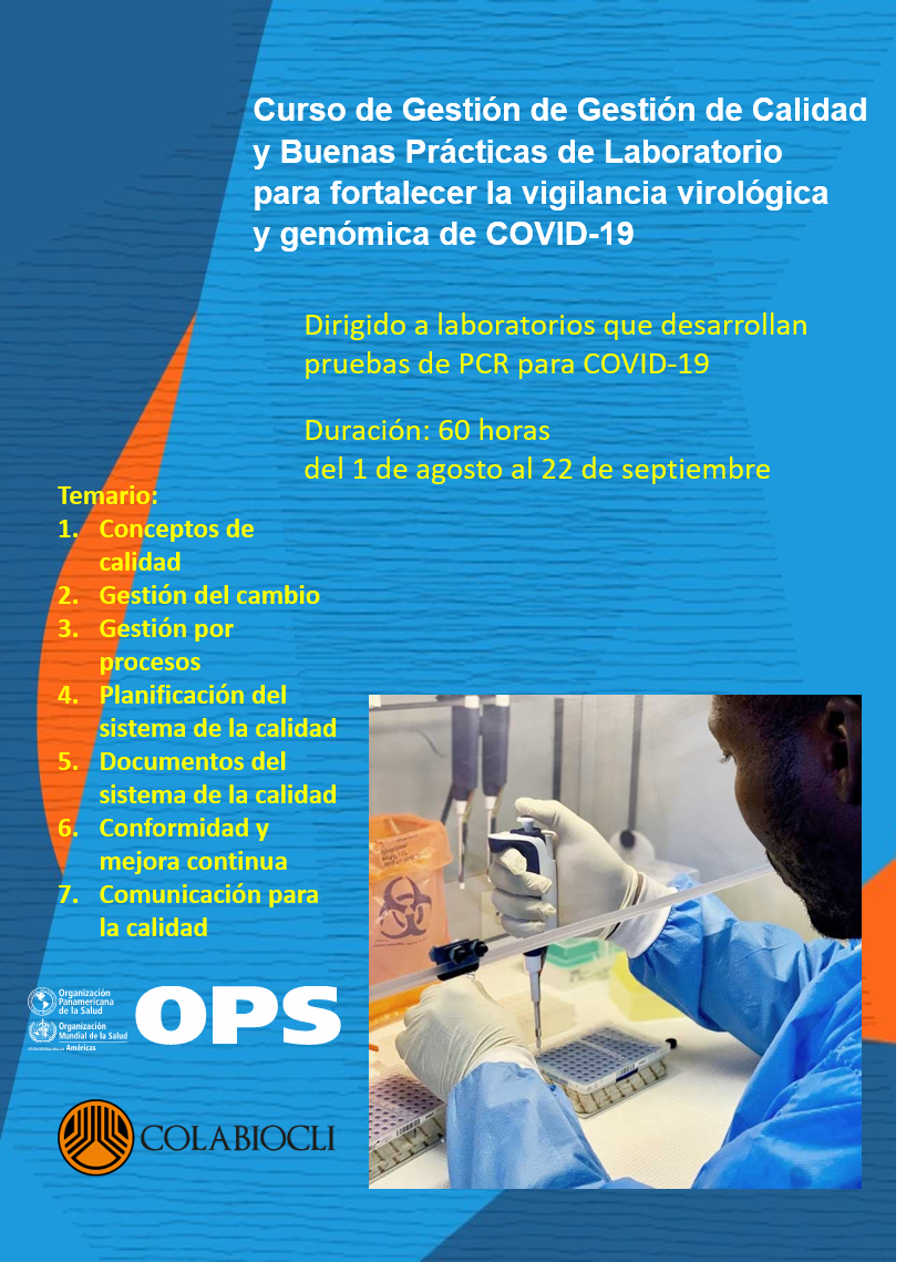 Curso de gestión de calidad y buenas prácticas de laboratorio para fortalecer la vigilancia virológica y genómica de COVID-19
