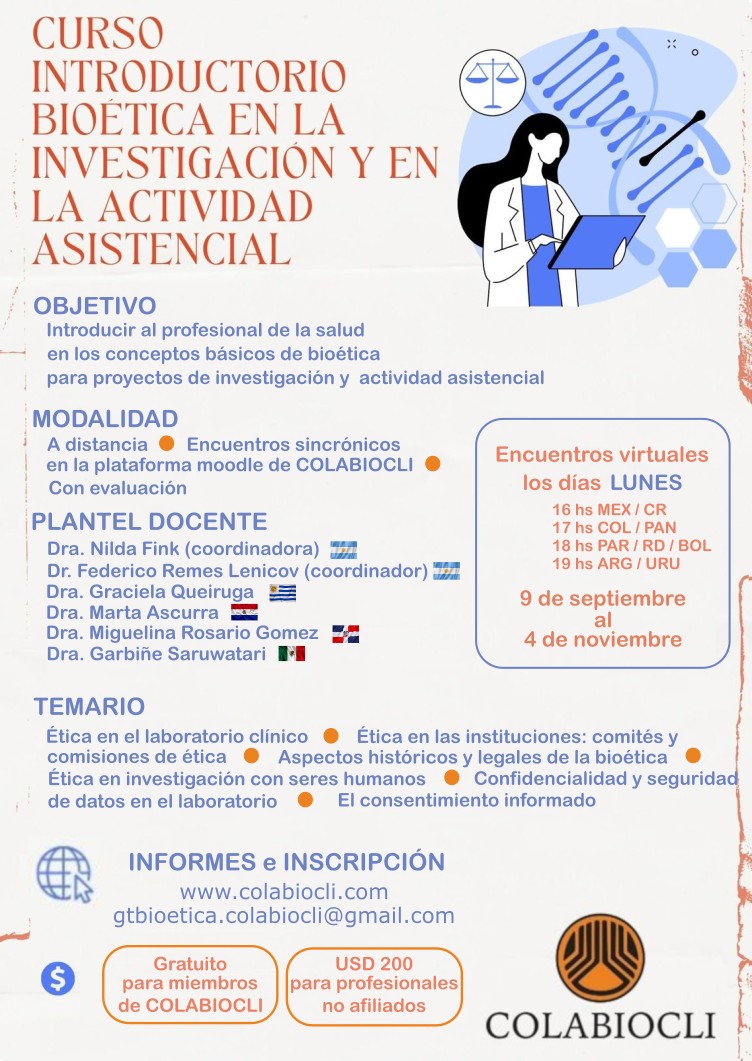 Curso Introductorio de Bioética en Investigación y Actividad Asistencial